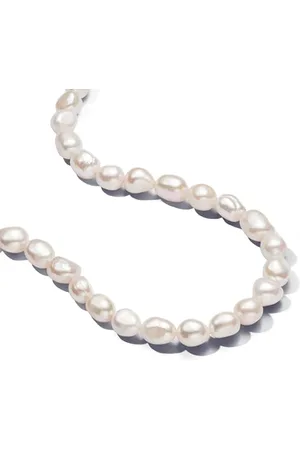 PANDORA Essence Barocke Behandelte Süßwasserzuchtperlen Collier-Halskette mit T-Verschluss aus Sterling Silber mit vergoldeter Metalllegierung, Größe 45cm, 363305C01-45