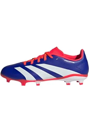 adidas Uniseks - dzieci PREDATOR LEAGUE J Football boots Firm Ground, Lucid Blue/Cloud White/Solar Red, 28 1/2 EU