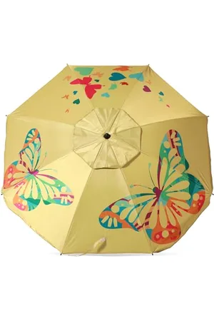 Atosa Parasol plażowy ø 180 do 220 cm z aluminiowym leżakiem, motyle z UPF 50+ w różnych kolorach, , 200 CM, Bohema