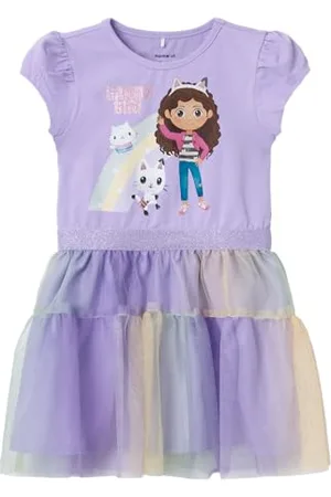 NAME IT Dziewczęca sukienka tiulowa Nmfmaud Gabby Ss Tulle Dress Sky, , 86 cm