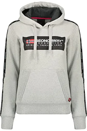 Geographical Norway Gathlete Lady - Damska bluza z kapturem z kieszeniami kangurka - Bluza damska na co dzień sweter z długim rękawem ciepły, , M