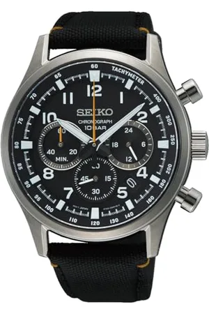 Seiko Męski analogowy zegarek kwarcowy z nylonową bransoletką SSB449P1
