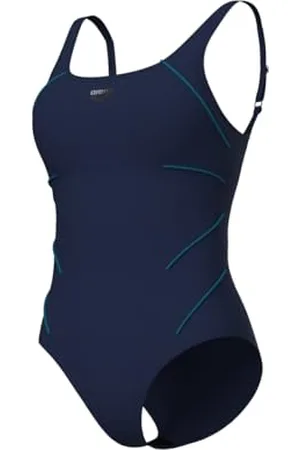 Arena W Jewel One Piece R jednoczęściowy strój kąpielowy, granatowo-zielony, 50 kobiet, , 50