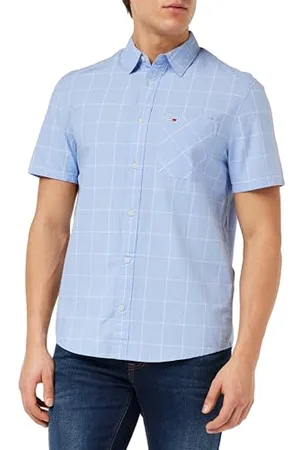 Tommy Hilfiger Męska koszula TJM Regular Check Poplin Ss Casual, , XXS