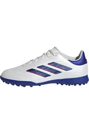 adidas Uniseks - dzieci COPA PURE II LEAGUE Football Boots Turf, Cloud White/Lucid Blue/Solar Red, 37 1/3 EU