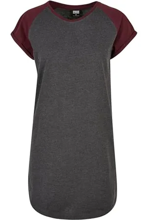 Urban classics Sukienka damska Contrast Raglanowa sukienka koszulowa z kontrastującymi kolorami rękawami, dostępna w wielu kolorach, rozmiary XS - 5XL, , XS