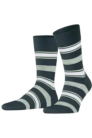 Falke Mężczyźni Skarpety Marina Stripe M So Bawełna z wzorem 1 Para, , 39-40