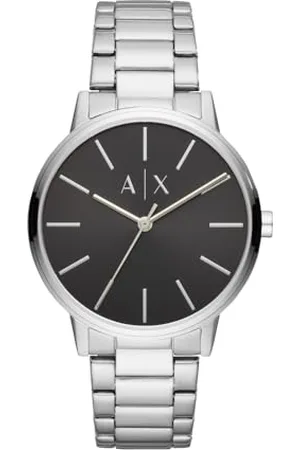 Armani Exchange Męski zegarek z trzema rękami, ze stali nierdzewnej, rozmiar koperty 42 mm, Srebrny, Jeden rozmiar, Bransoletka