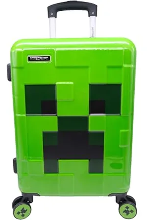 Minecraft Walizka kabinowa, 4 kółka skrętne i wielokierunkowe, niestandardowe podwójne koła, bardzo wytrzymała, twarda walizka z wysuwanym uchwytem, 55 x 37 x 20 cm, wielokolorowa, 55 x 37 x 20 cm