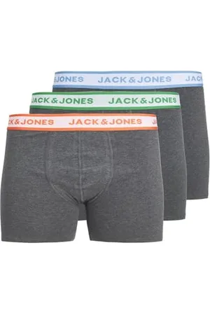 JACK & JONES Jacmilo Bokserki męskie, 3 pary, ciemnoszary melanż/opakowanie: DGM-DGM, XL