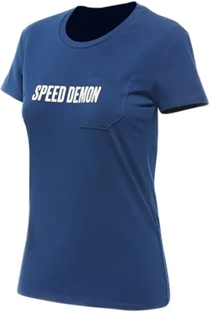 Dainese Koszulka Demon Pocket Wmn, casualowa bawełniana koszulka z okrągłym dekoltem, damska, granatowa piwonia, XXXL, , 3XL