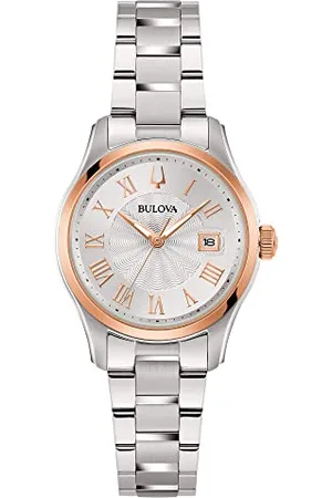 BULOVA Damski analogowy zegarek kwarcowy z bransoletą ze stali nierdzewnej 98M136, dwukolorowy, bransoletka, , Bransoletka