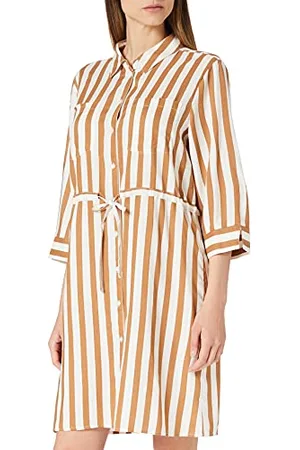 ONLY Damska sukienka bluzkowa, Cloud Dancer/Stripes:beżowe, 34