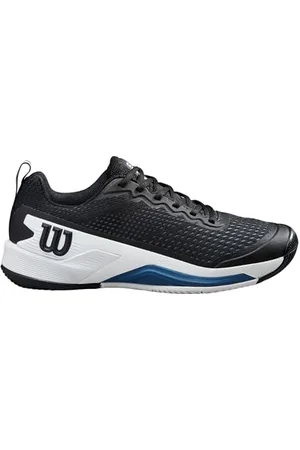 Wilson Męskie buty tenisowe Rush Pro 4.5, czarny/biały/niebieski Ensign Blue, 13,5 UK, , 13.5 UK