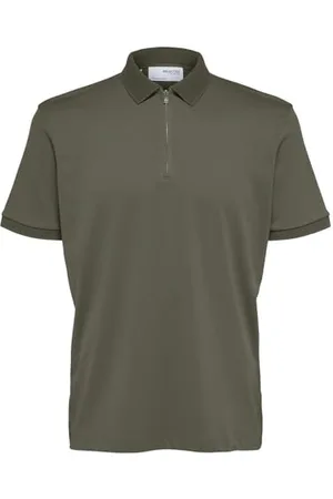 SELECTED Męska koszulka polo Slhfave Zip Ss Polo Noos, , XL