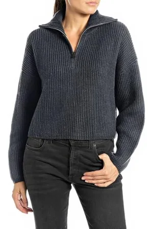 Replay Damski sweter wełniany Cropped, , L