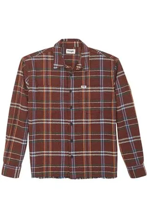 Wrangler Frayed Plaid Shirt koszula męska, , XL