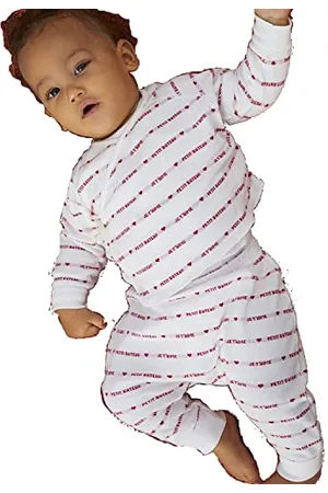 Petit Bateau Zestaw 3-częściowy Unisex-Bimbi, Biały Marshmallow/Czerwony Terkuit, 18 mesi