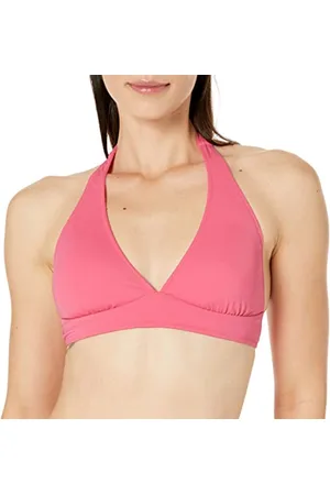 Amazon Damski top bikini wiązany na ramiączkach z wiązaniem na ramiączkach (dostępny w dużych rozmiarach), gorący różowy, L