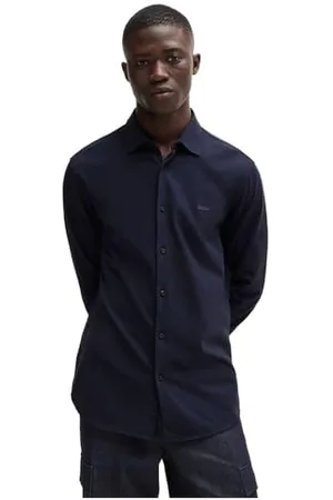 HUGO BOSS Męska koszula Mysoft 2 Slim Fit z bawełnianego dżerseju z haftowanym logo, , XXL
