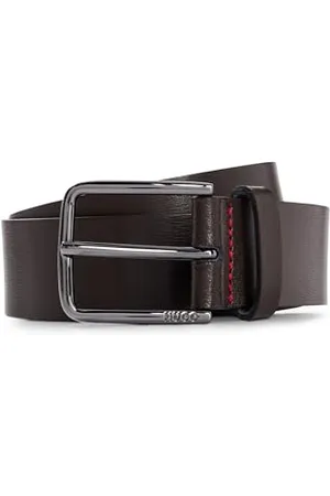 HUGO BOSS Męski pasek Gerik Sz35 z włoskiej skóry z grawerunkiem logo na zapięciu, , 90