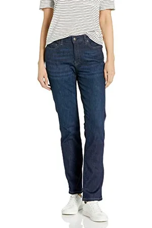 Amazon Damskie dżinsy Slim Straight Jean, Dark Wash, 6 Short