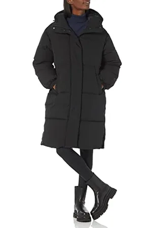 Amazon Damska długa kurtka puchowa oversize (dostępna w dużych rozmiarach), czarna, XS