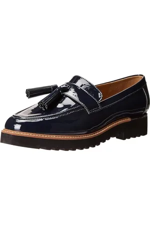 Franco Sarto Carolynn Loafer damskie z podeszwą Lug, Blue Patent, 40.5 EU