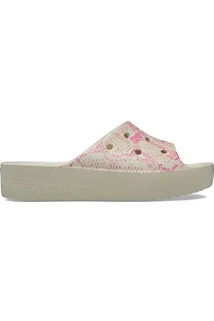 Crocs Klasyczne klapki na platformie dla kobiet, Kość Multi, 41/42 EU