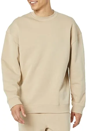 Amazon Męska bluza oversize z okrągłym dekoltem (dostępna w dużych i wysokich), brązowa, L