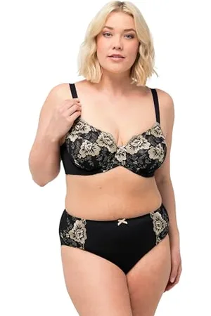 Ulla Popken Damskie duże rozmiary, Wire-Bra, Embroidery, , 85D
