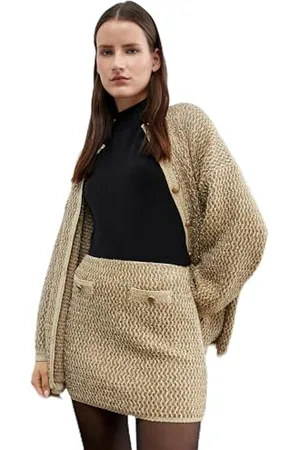 Koton Damskie brokatowe mini spódniczki z dzianiny, , XL