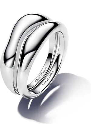 PANDORA Essence Organisch Geformte Stacking-Ringe aus Sterling Silber, Größe: 52, 193264C00-52