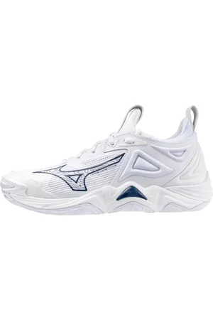 Mizuno Mujeres Wave Momentum 3 buty do siatkówki damskie, Biały Granatowy, 40.5 EU