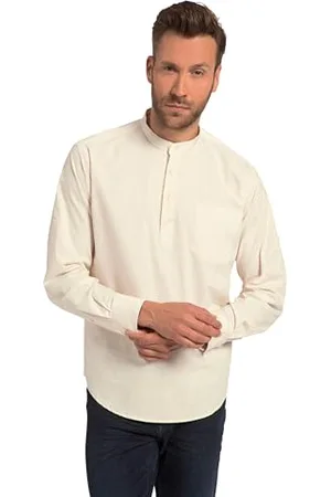 JP 1880 Męskie, duże rozmiary, Henley, długi rękaw, nowoczesny krój, kieszeń na piersi, okrągły dekolt, , XXL