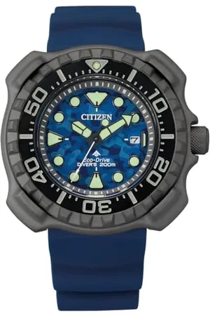 Citizen Męski analogowy zegarek na rękę Eco-Drive z gumową taśmą Promaster Marine, niebieski, Einheitsgröße, Pasek