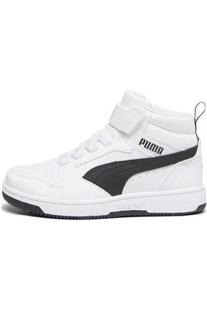 PUMA Sneakers Mid -Zamknięcie z elastycznymi sznurowadłami i rozdarciem - skórzana cholewka - podszewka z tkaniny - gumowa podeszwa, Biała Czarna, 5349 EU