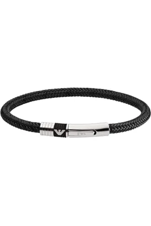 Emporio Armani Męska Bransoletka , Czarna Bransoletka Ze Stali Szlachetnej, EGS1624001