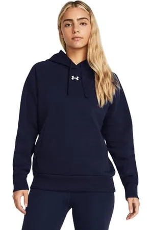 Under Armour Damska bluza z kapturem Rival Fleece, Midnight Navy, XS