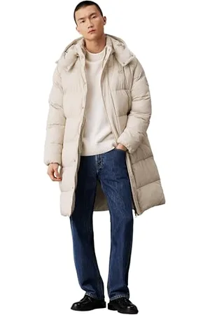 Calvin Klein Jeans Męska parka ESSENTIALS NON DOWN LONG J30J326109, płaszcz, szary, M, , M