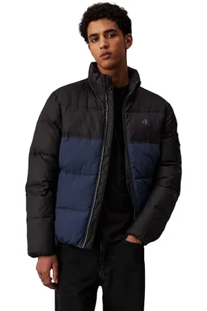 Calvin Klein Jeans Męska kurtka puchowa, NON DOWN BLOCKING PUFFER J30J325584, niebieska, XL, Niebieski (tusz/czarny Ck), XL