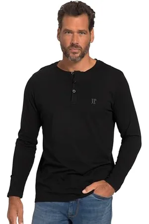 JP 1880 Męskie duże rozmiary, duże rozmiary, odzież męska, L-8XL, Henley, Basic, koszula, długi rękaw, listwa guzikowa, do 8XL 702555, , L