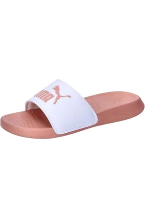 PUMA Unisex Popcat 20 Slide Sandal, białe-DEEVA Peach, 40 UK, Biała brzoskwinia Deeva, 44.5 EU