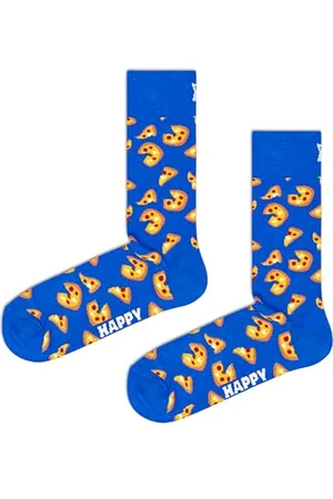 Happy Socks Pizza, kolorowe i zabawne, Skarpety dla kobiet i mężczyzn, Niebieski-Pomarańczowy (41-46)
