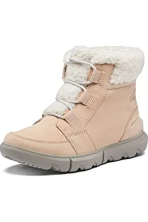 sorel EXPLORER II CARNIVAL Przytulne wodoodporne damskie buty zimowe na co dzień, brązowe (Nova Sand x Chrome Grey), 37, Brązowy Nova Sand X Chrom Szary, 37 EU