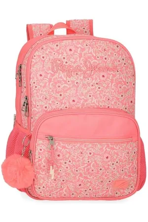 Pepe Jeans Nahid Dwukomorowy plecak szkolny pasujący do wózka różowy 30 x 40 x 12 cm Poliester by Joumma Bags, , 30x40x12 cms, Dwukomorowy plecak szkolny z możliwością dostosowania do