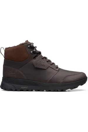 Clarks ATL Trek Up wodoodporne skórzane buty w kolorze brązowym z ciepłą podszewką, standardowy krój, rozmiar 9½, , 44 EU