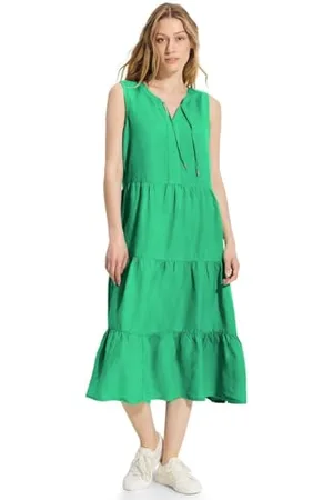 CECIL Sukienka damska Linen_li/Cv Solid Midi Dress, , XL
