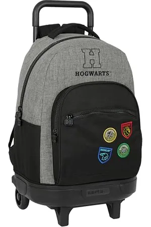 Safta Harry Potter House of Champions duży plecak z kółkami, kompaktowy, wymienny, idealny dla dzieci w różnym wieku, wygodny i wszechstronny, wytrzymałość, 33x22x45 cm, kolor Melange/Czarny, Szary