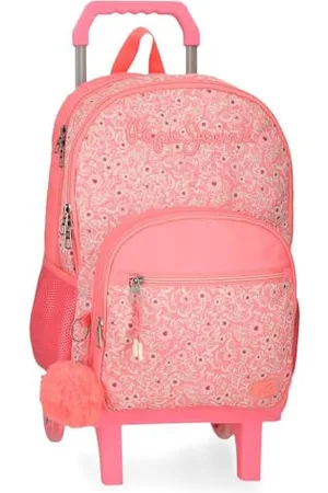 Pepe Jeans Nahid Plecak szkolny z podwójną komorą z wózkiem różowy 32X44X22 cm Poliester by Joumma Bags, , 32x44x22 cms, Dwukomorowy plecak szkolny z wózkiem